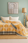Jacquard Muslin Bed Blanket King/Queen-Yellow Crane