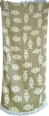 Small Fish Turkish Towel- Yellow Olive