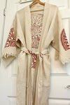 Terracotta Mandala Hand-Printed Kimono Robe