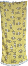 Small Fish Turkish Towel- Yellow Olive
