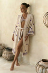Lavender Sun Hand-Printed Kimono Robe