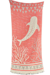 Shark Turkish Towel- Sage Coral