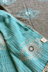 Eye Turkish Towel Anthracite-Turquoise