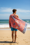 Sea Turtle Turkish Towel- Navy Coral