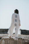 Charming Eye Kimono Robe, Navy-Blue Print