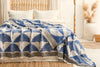 Jacquard Muslin Bed Blanket King/Queen-Blue Crane