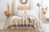 Jacquard Muslin Bed Blanket King/Queen-Beige Crane