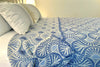 Jacquard Muslin Bed Blanket King/Queen-Soft Blue Flower