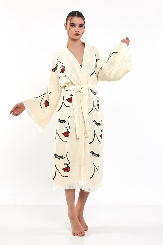 Face Kimono Robe